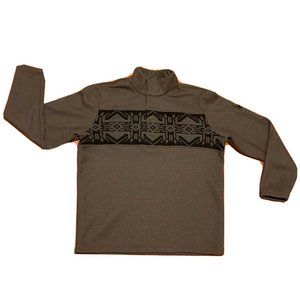 Spyder Core Sweater Mens XL Green Nordic 1/4 Snap Pullover Fleece Lined